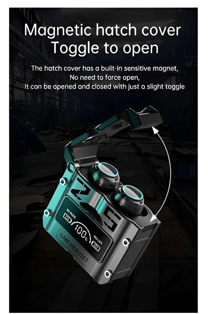 Fones de ouvido sem fio M25 TWS Pro – Fone de ouvido Bluetooth 5.3 com redução de ruído e controle por toque.