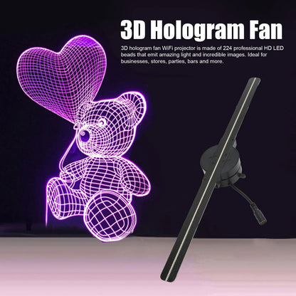 HoloView 3D Hologram Fan – Projetor WiFi de 16,5 polegadas com 224 LEDs para publicidade empresarial
