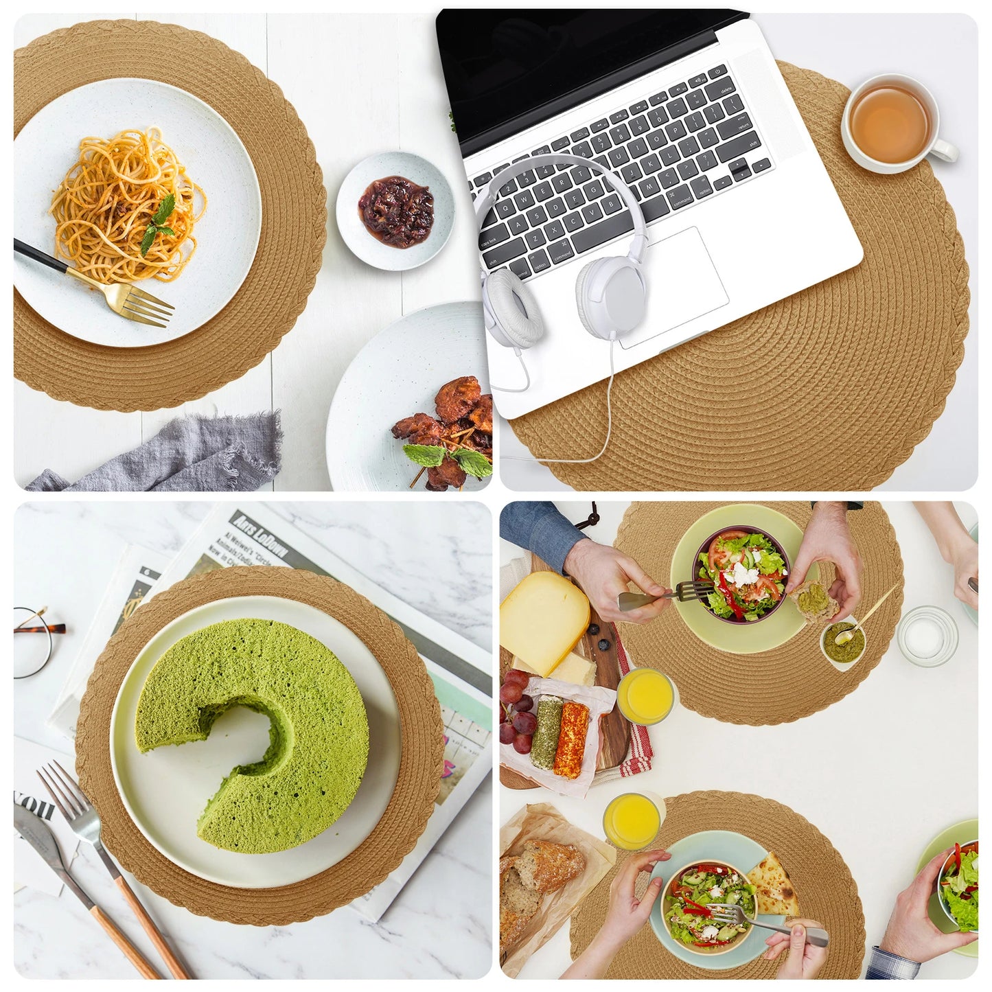 Conjunto  Decorativo de Jogos Americanos Antiderrapantes