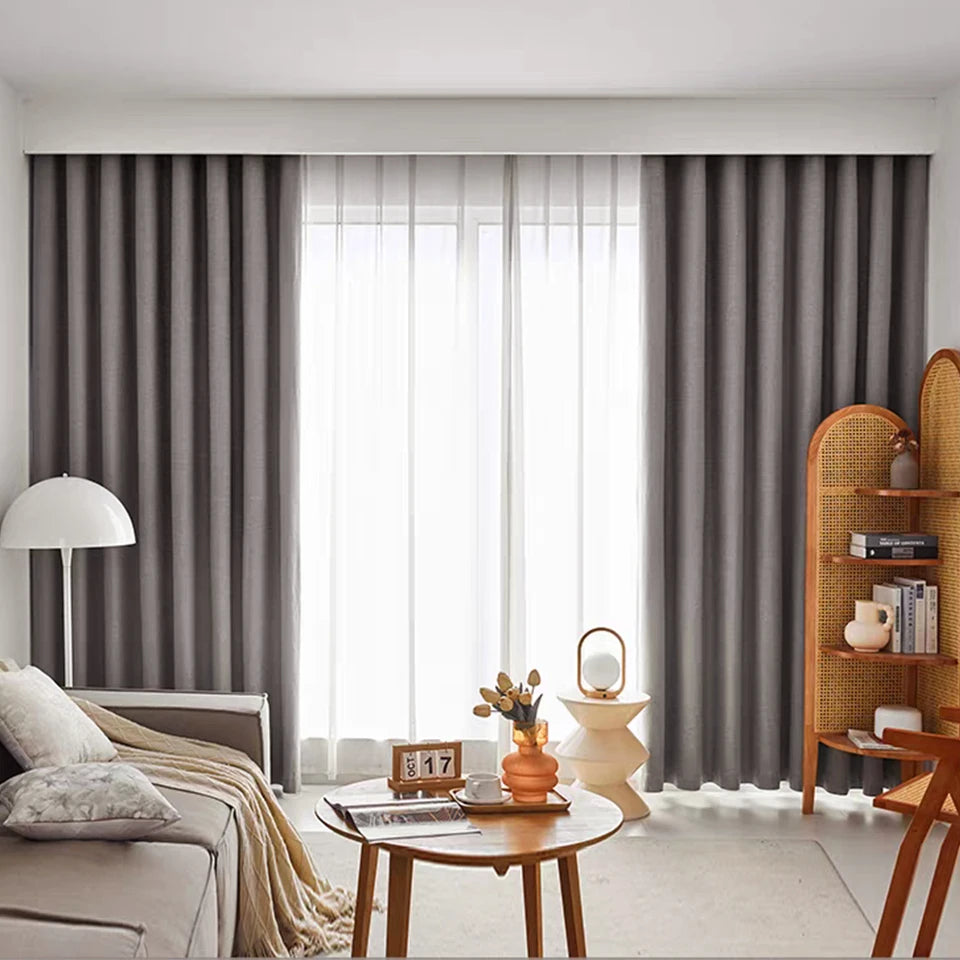 Cortinas Blackout de Linho – Design Moderno com Bloqueio Total de Luz