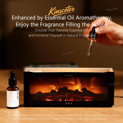 Difusor de Aromas FlameGlow – Umidificador criativo para lareira com efeito de chama simulada