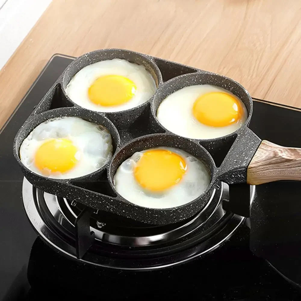 Frigideira EggMaster com 4 Cavidades para Omeletes – Frigideira Antiaderente para Café da Manhã na Cozinha