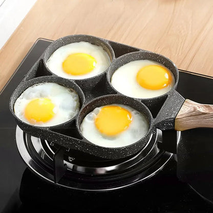 Frigideira EggMaster com 4 Cavidades para Omeletes – Frigideira Antiaderente para Café da Manhã na Cozinha