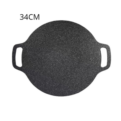 Grelha SeoulFlame – Chapa redonda antiaderente para churrasco coreano, ideal para viagens, uso doméstico e camping.