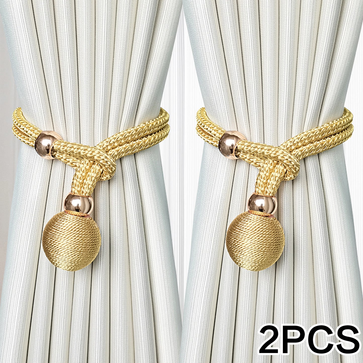 Amarras de Cortina – 2 Peças Luxuosas com Esferas Decorativas para Ambientes Clássicos e Modernos