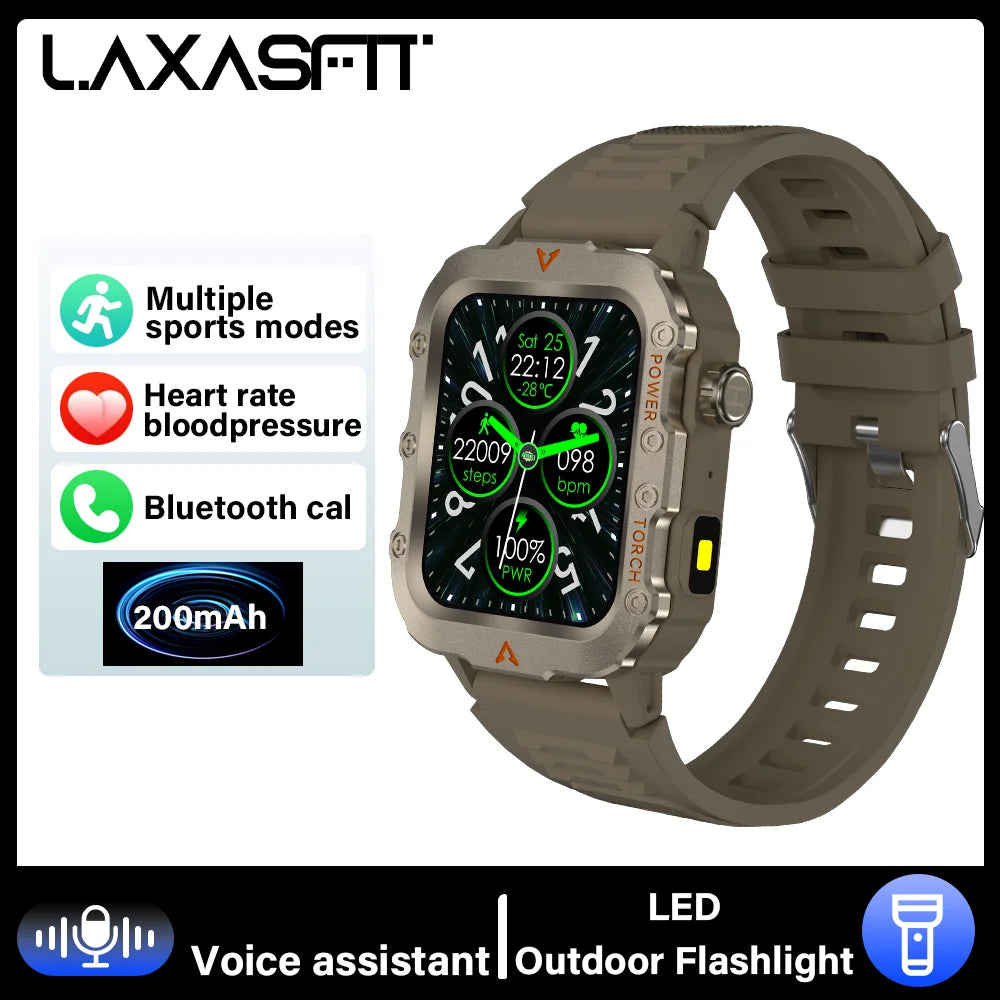 Relógio Inteligente LAXASFIT Pulse Pro – Relógio Masculino Bluetooth LED 2024 com Monitoramento de Saúde e Esportes