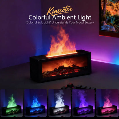 Difusor de Aromas FlameGlow – Umidificador criativo para lareira com efeito de chama simulada