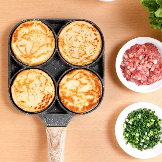 Frigideira EggMaster com 4 Cavidades para Omeletes – Frigideira Antiaderente para Café da Manhã na Cozinha