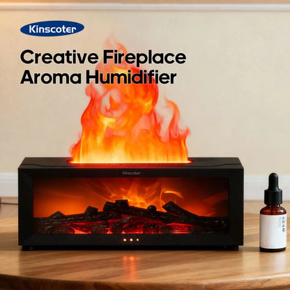 Difusor de Aromas FlameGlow – Umidificador criativo para lareira com efeito de chama simulada