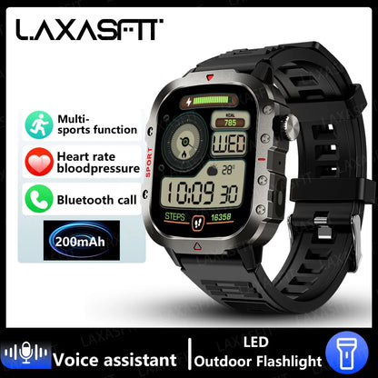 Relógio Inteligente LAXASFIT Pulse Pro – Relógio Masculino Bluetooth LED 2024 com Monitoramento de Saúde e Esportes
