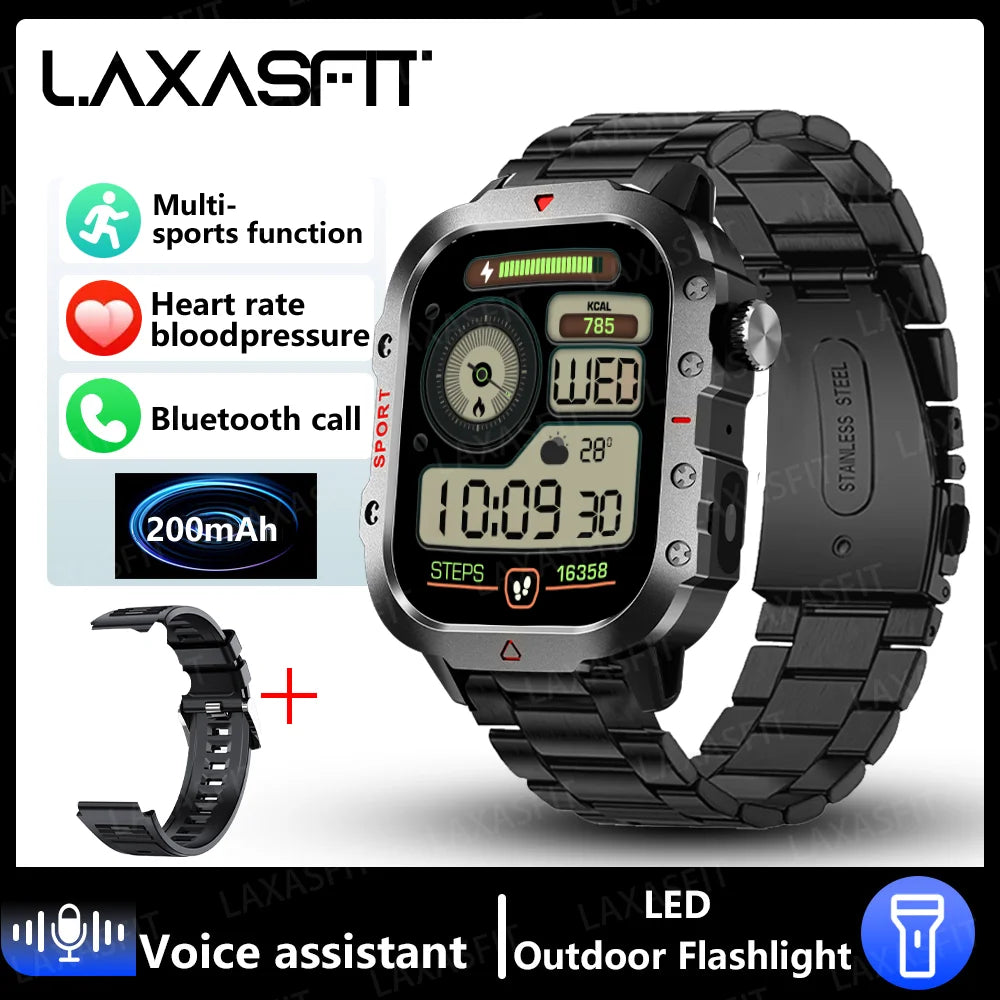 Relógio Inteligente LAXASFIT Pulse Pro – Relógio Masculino Bluetooth LED 2024 com Monitoramento de Saúde e Esportes