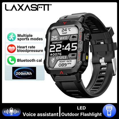 Relógio Inteligente LAXASFIT Pulse Pro – Relógio Masculino Bluetooth LED 2024 com Monitoramento de Saúde e Esportes