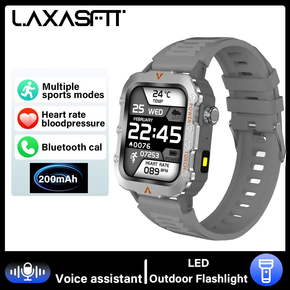 Relógio Inteligente LAXASFIT Pulse Pro – Relógio Masculino Bluetooth LED 2024 com Monitoramento de Saúde e Esportes