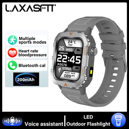 Relógio Inteligente LAXASFIT Pulse Pro – Relógio Masculino Bluetooth LED 2024 com Monitoramento de Saúde e Esportes