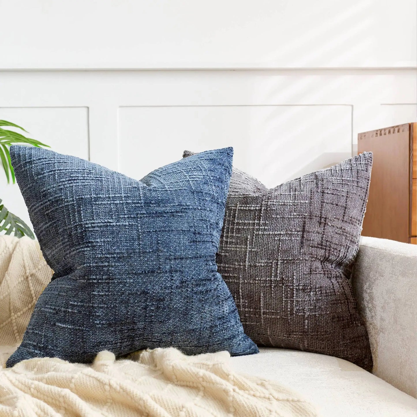 Capa de Almofada de Chenille Texturizada