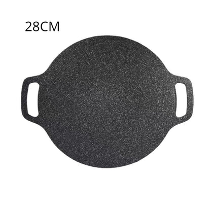 Grelha SeoulFlame – Chapa redonda antiaderente para churrasco coreano, ideal para viagens, uso doméstico e camping.